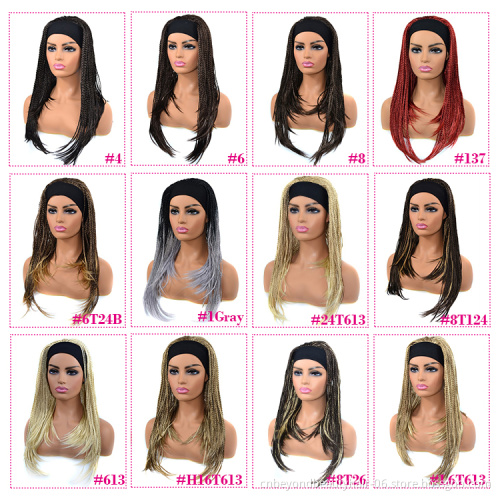 natural looking Synthetic Braids With Headband wig  Braiding Hair yaki hair ends